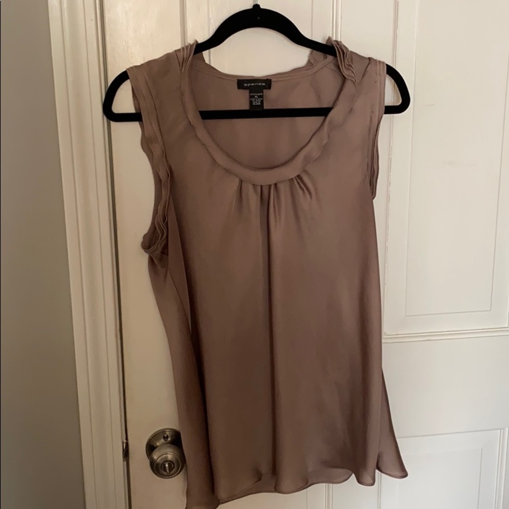 Mocha sleeveless blouse